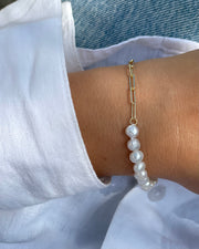 AURORE PERLEARMBÅND - FORGYLDT