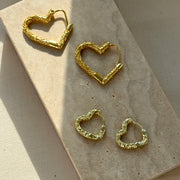 VALENTINE PETITE HJERTEØRERINGE - FORGYLDT