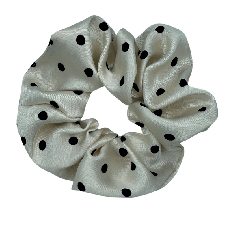 POLKA PRIKKET SATIN SCRUNCHIE