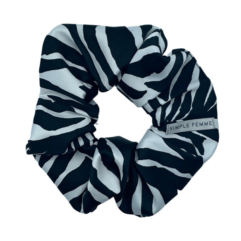 ZEBRA SATIN SCRUNCHIE